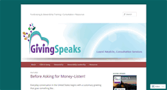 Desktop Screenshot of givingspeaks.com