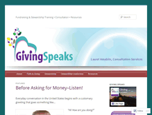 Tablet Screenshot of givingspeaks.com
